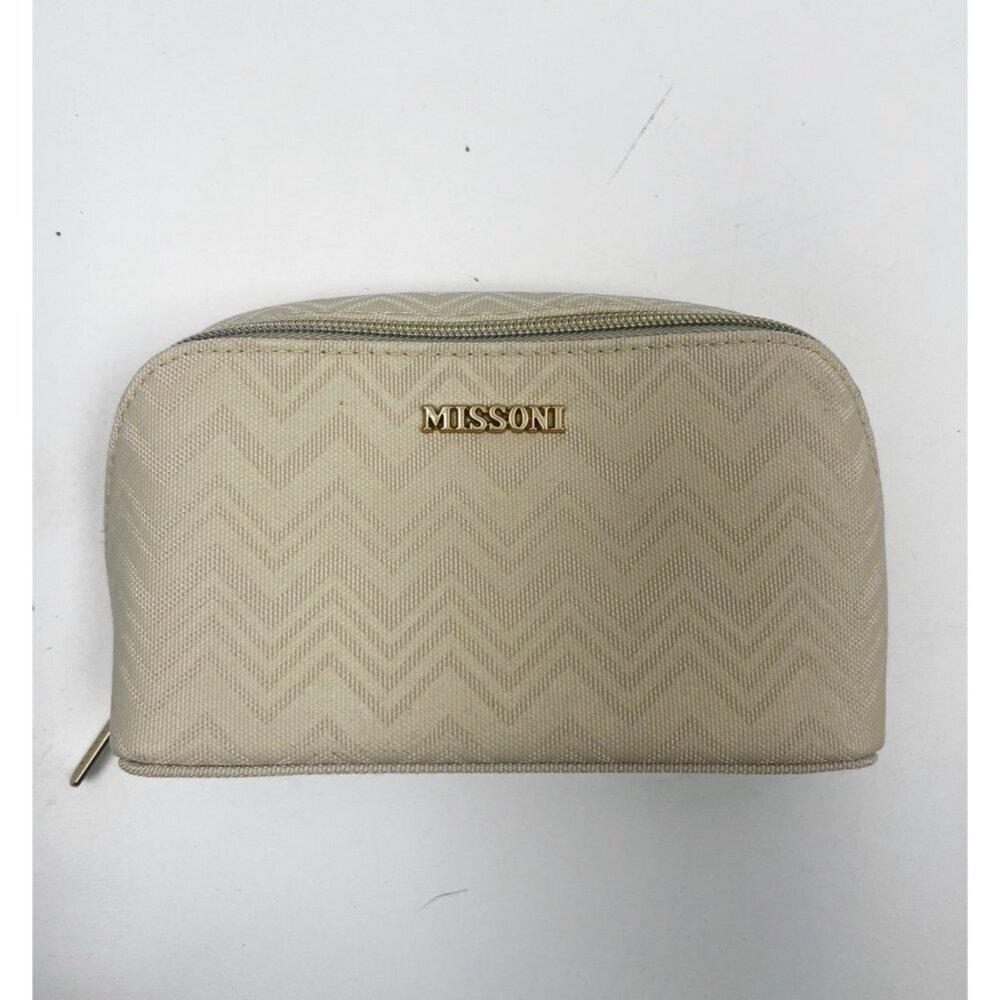 Missoni Exclusive Delta Travel Case Pouch Cream Wave Zipper Cosmetic Bag
